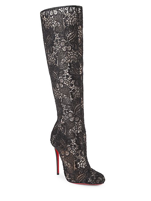 Christian Louboutin - Tennissina 100 Tall Giupure Lace Boots