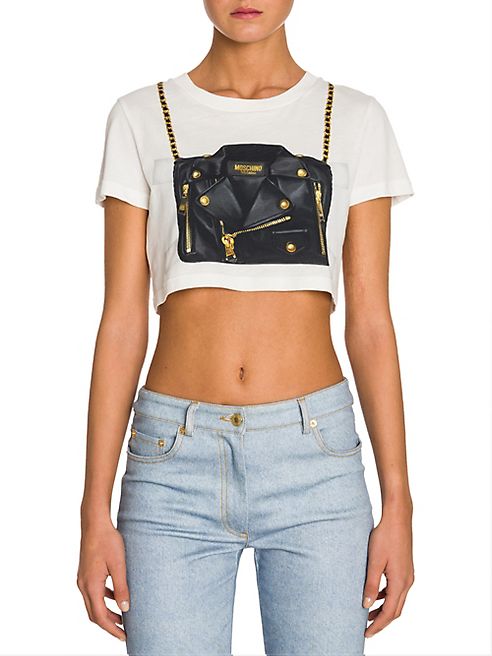 Moschino - Cropped Moto Tee