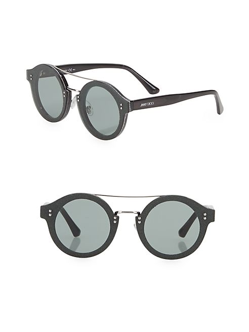 Jimmy Choo - Montie 64MM Round Glitter Sunglasses