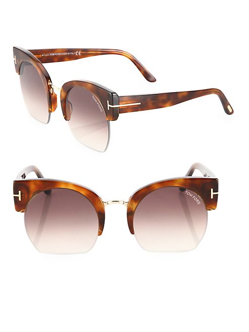 Tom Ford Eyewear - Savannah 55MM Cropped Cat Eye Sunglasses