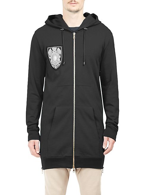 Balmain - Long Zip-Up Hoodie