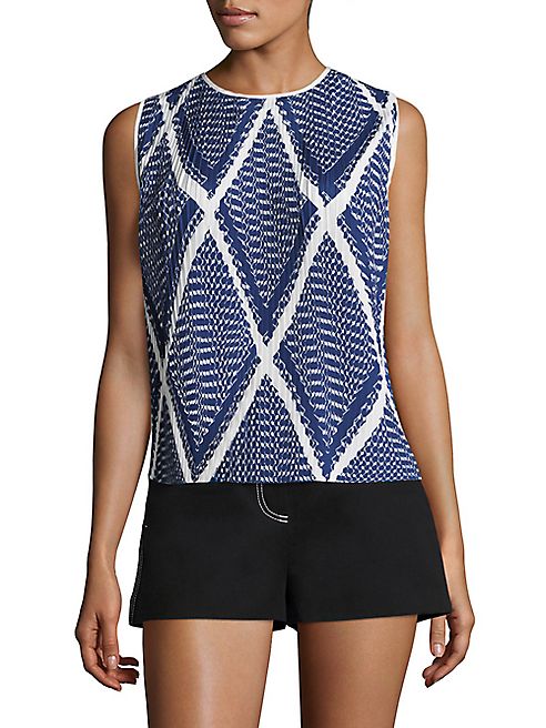 MSGM - Keffiyeh Printed Plisse Top