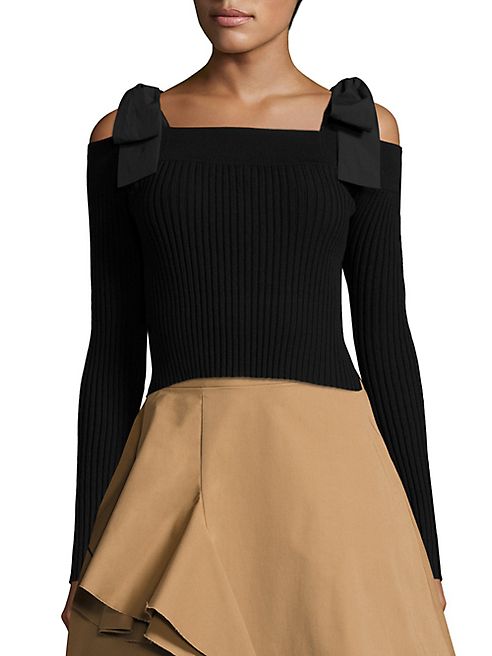 MSGM - Ribbed Cold-Shoulder Top