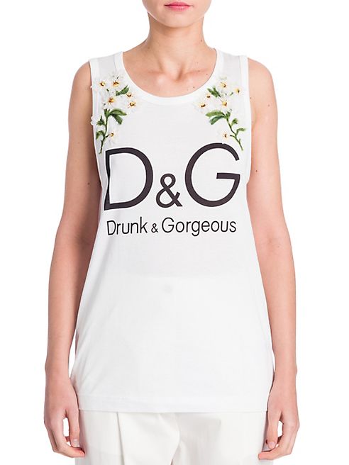 Dolce & Gabbana - Sleeveless Embroidered Tank Top