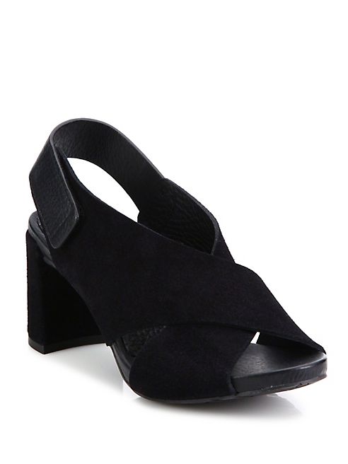 Pedro Garcia - Wara Crisscross Leather Block-Heel Slingbacks