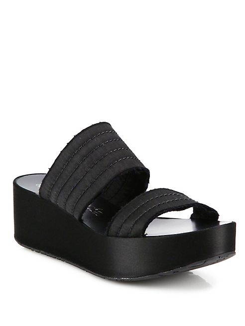 Pedro Garcia - Noa Satin Wedge Platform Slides