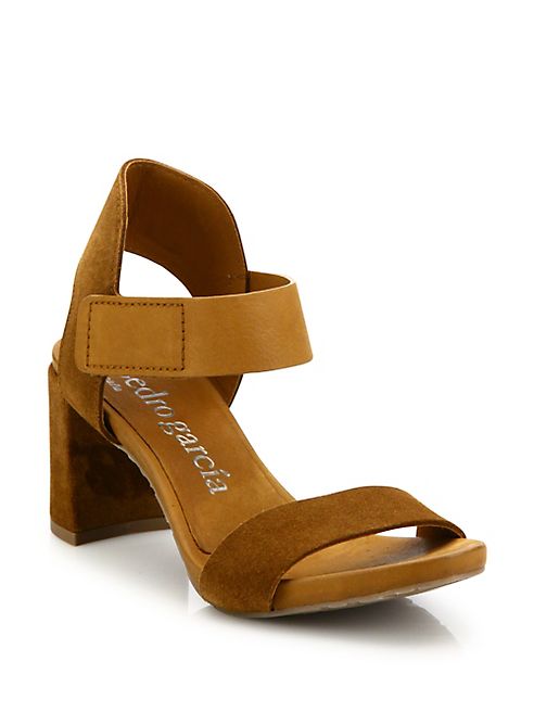 Pedro Garcia - Willa Suede Grip-Tape Block Heel Sandals