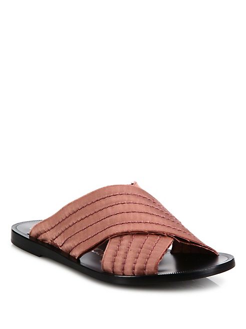 Pedro Garcia - Zissi Frayed Satin Crossover Slides