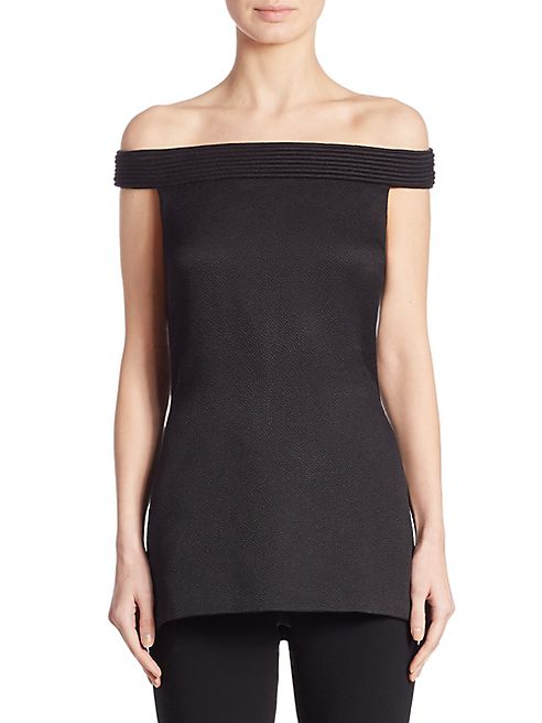 Brandon Maxwell - Piped Off-The-Shoulder Tunic