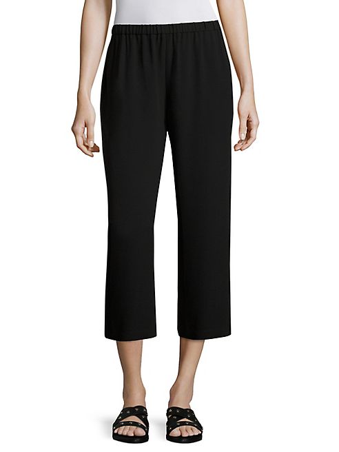 Eileen Fisher - System Cropped Silk Straight-Leg Pants