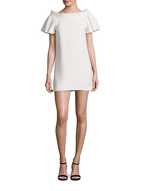 Brandon Maxwell - Ruffle Shoulder Mini Dress