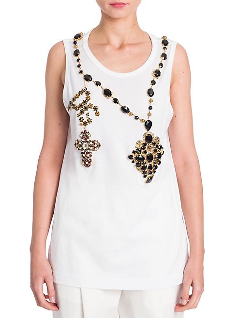 Dolce & Gabbana - Cotton Necklace Tank Top