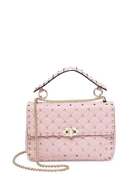 Valentino - Medium Rockstud Stitched Leather Chain Shoulder Bag