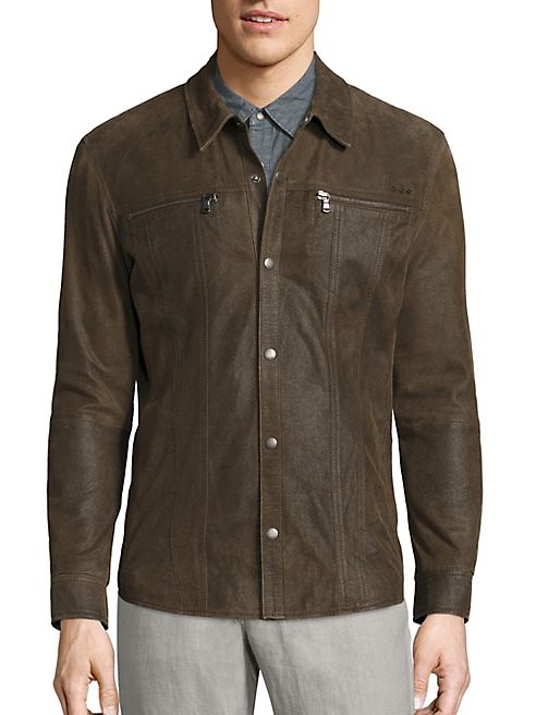 John Varvatos Star USA - Leather Shirt Jacket