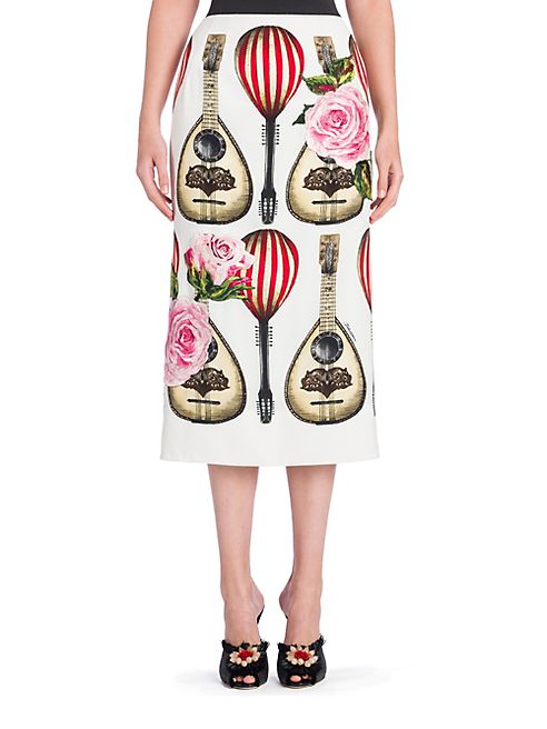 Dolce & Gabbana - Mandolin Printed Skirt