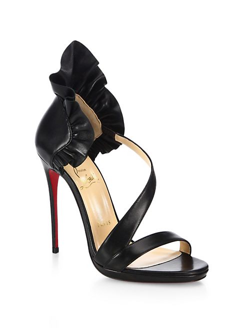 Christian Louboutin - Colankle 120 Ruffled Leather Sandals