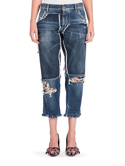 Dolce & Gabbana - Cropped Cotton Denim Jeans