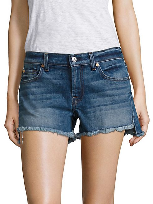 7 For All Mankind - Cut-Off Step Hem Denim Shorts