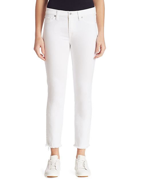 7 For All Mankind - Roxanne Raw Hem Ankle Cigarette Skinny Jeans