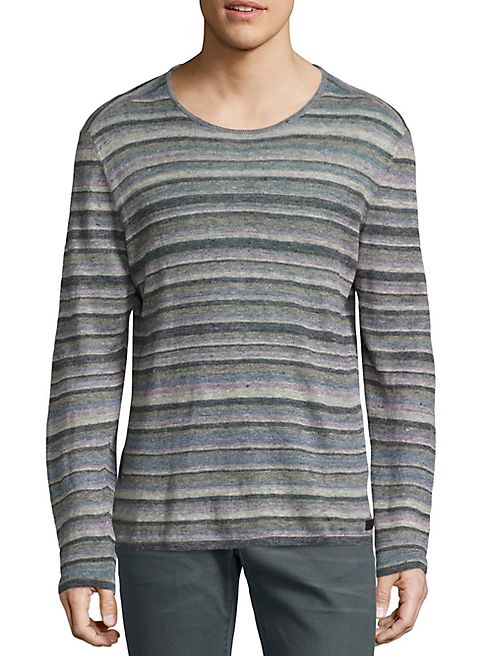 John Varvatos Star USA - Striped Linen Pullover