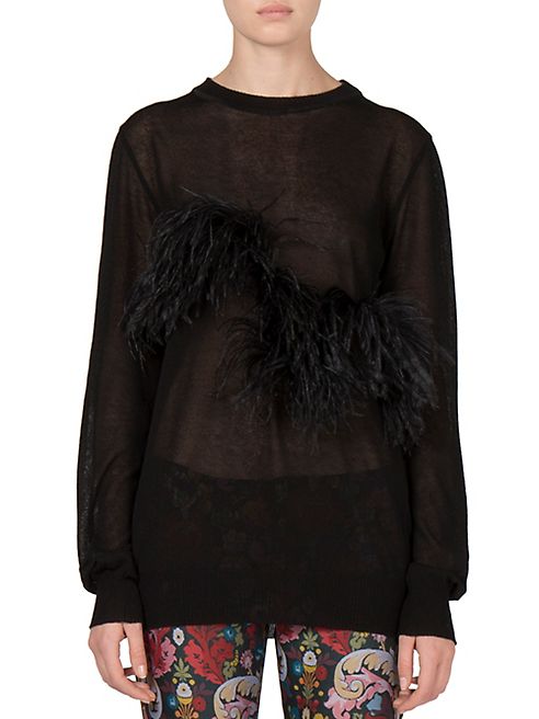 Marques'Almeida - Ostrich Feather-Trim Sweater