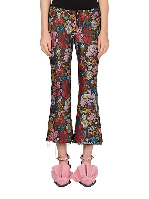 Marques'Almeida - Brocade Cropped Flared Pants