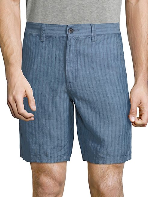 John Varvatos Star USA - Triple Needle Linen Shorts