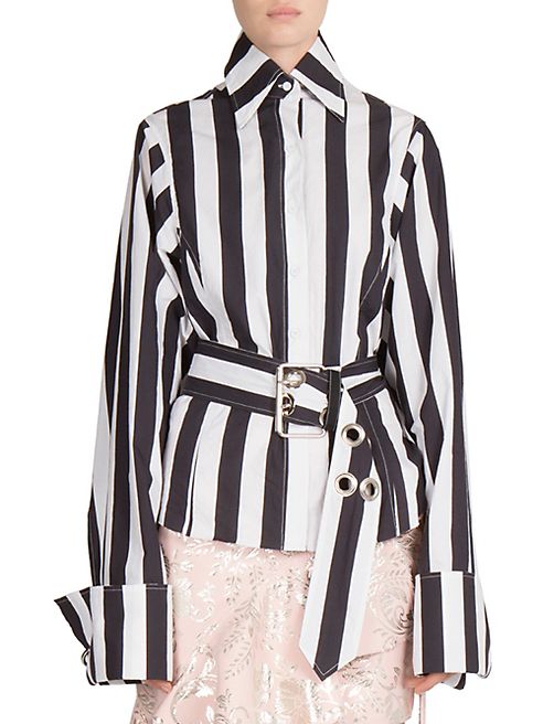 Marques'Almeida - Belted Striped Shirt