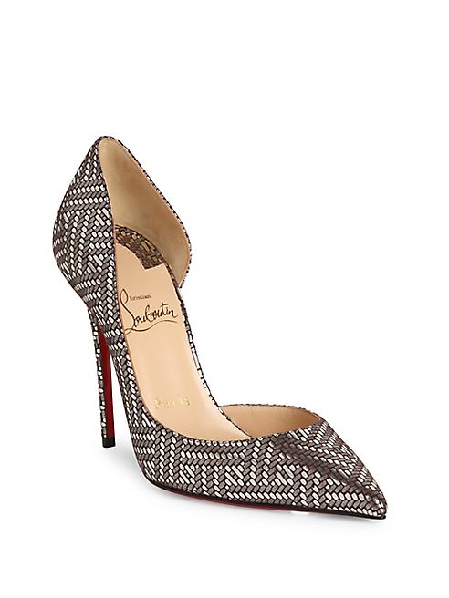 Christian Louboutin - Pigalle Follies 100 Metallic Leather d'Orsay Pumps