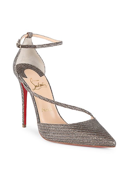 Christian Louboutin - Fliketta 85 Glitter Chain d'Orsay Sandals