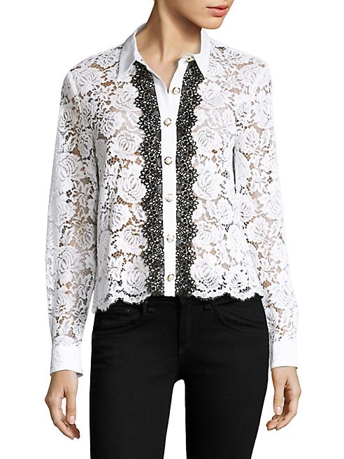 The Kooples - Moonlight Long Sleeve Lace Shirt