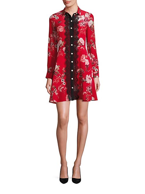 The Kooples - Floral-Print Silk Shirtdress