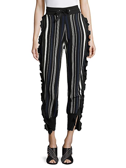 3.1 Phillip Lim - Striped Ruffled Sport Pants