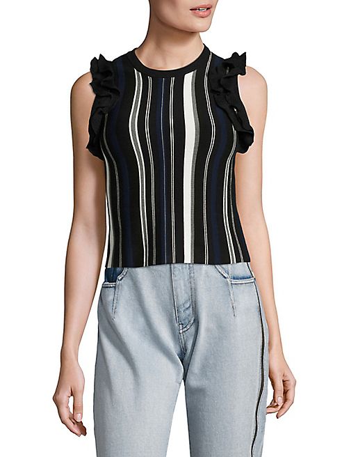 3.1 Phillip Lim - Striped Ruffle Sport Tank Top