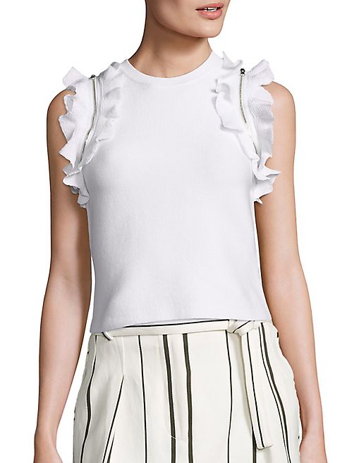 3.1 Phillip Lim - Solid Ruffled Sport Tank Top