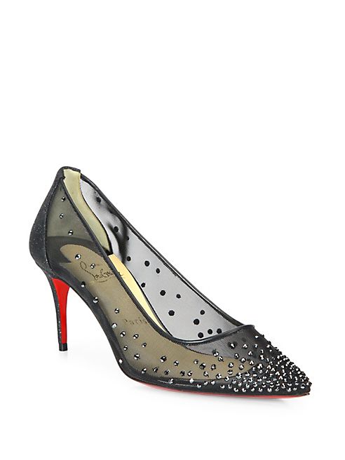 Christian Louboutin - Follies Strass 70 Mesh Point Toe Pumps