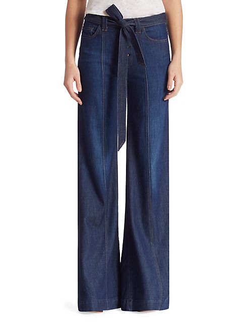 7 For All Mankind - Belted Denim Palazzo Pants