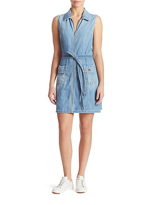 7 For All Mankind - Zip-Front Denim Dress