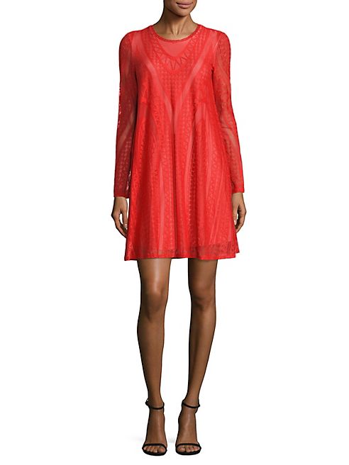 BCBGMAXAZRIA - Solid Knit Lace Dress