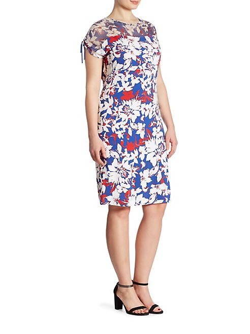 Stizzoli, Plus Size - Plus Floral Print Sheath Dress