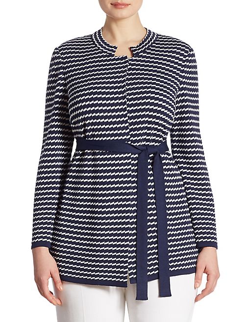 Stizzoli, Plus Size - Plus Zigzag Horizontal Knit Jacket