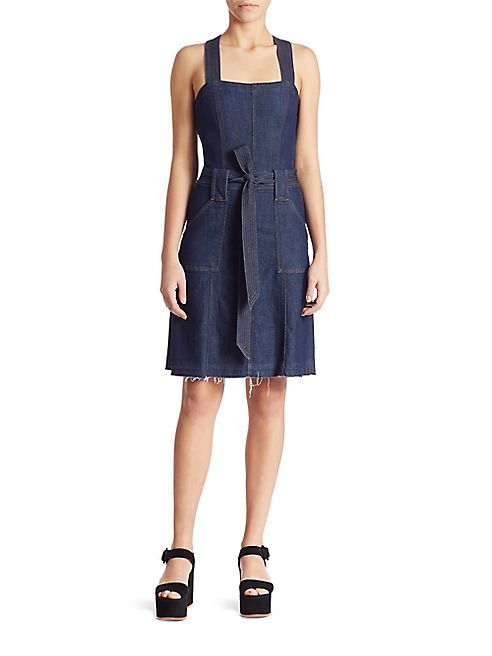 7 For All Mankind - Belted A-Line Denim Dress