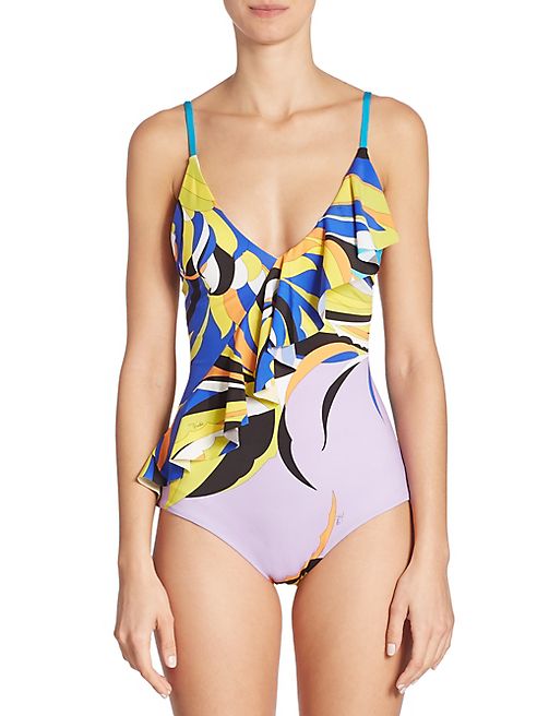 Emilio Pucci - Fiore Maya Ruffled One-Piece Swimsuit