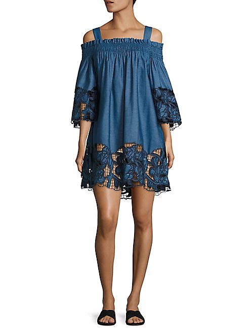 KENDALL + KYLIE - Embroidered Chambray Dress