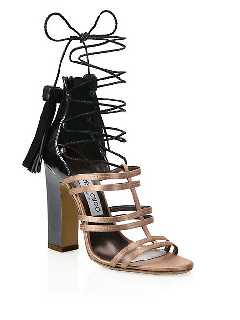 Jimmy Choo - Diamond Tassel Lace-Up Sandals