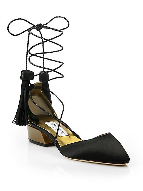 Jimmy Choo - Duchess 30 Tassel Lace-Up d'Orsay Block Heel Pumps