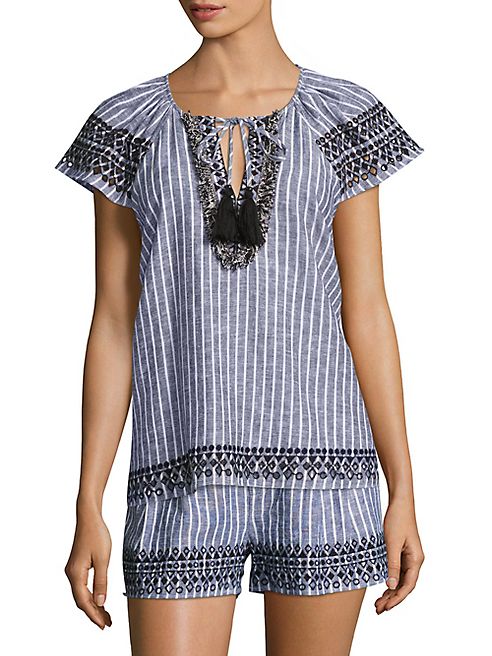 Parker - Valerie Embroidered Striped Top