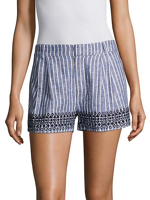 Parker - Iman Embroidered Striped Shorts