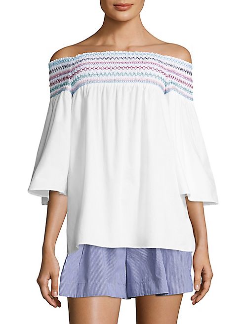 Parker - Yasmin Embroidered Off-The-Shoulder Blouse