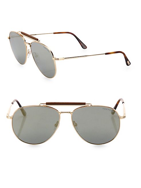 Tom Ford Eyewear - Sean 60MM Mirrored Aviator Sunglasses